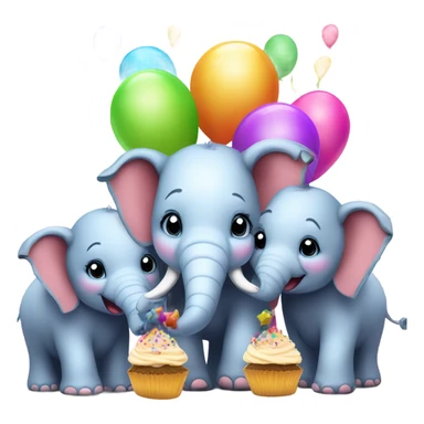 Squishy elephant party sticker