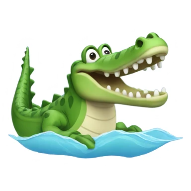 Waving crocodile swimming  sticker
