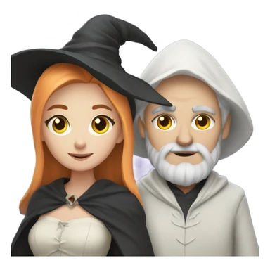 Pale Witch and wizard couple sticker
