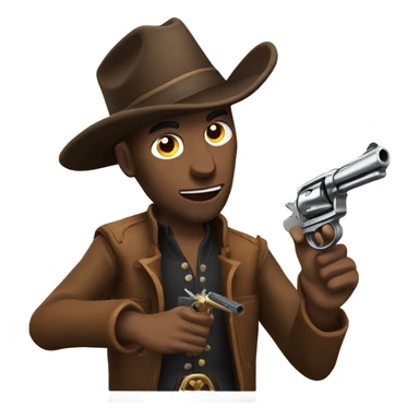 Cowboy shooting revolver  sticker
