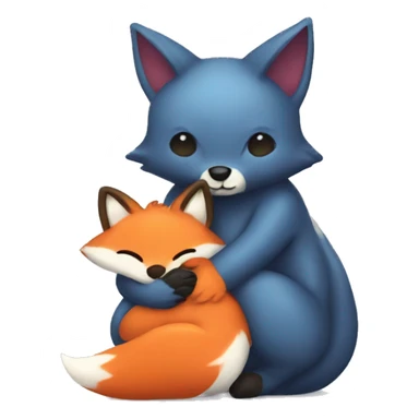 Fox hugging a slime sticker