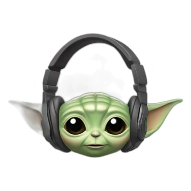 baby yoda dj headset sticker