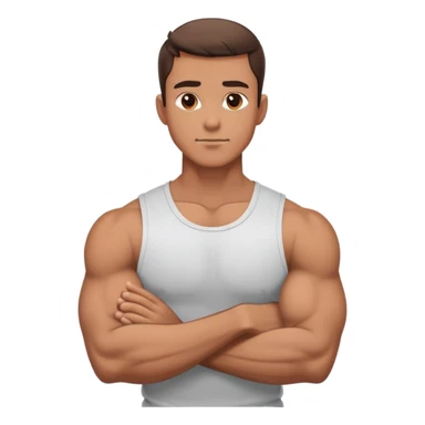 Hands crossed around neck guy sticker