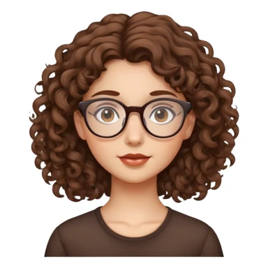 Girl with glasses and curly hair sticker