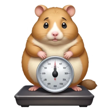 fat hamster big belly stepping on a broken scale looking guilty sticker