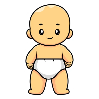 baby standing with back facing sticker