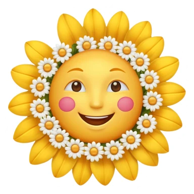 sun with hearts and flowers sticker