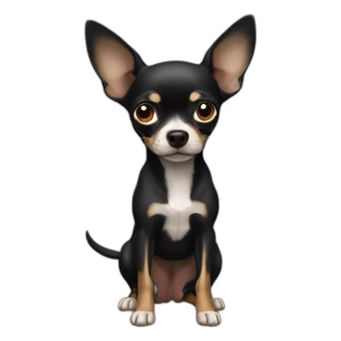 chihuahua NEGRO llorando sticker
