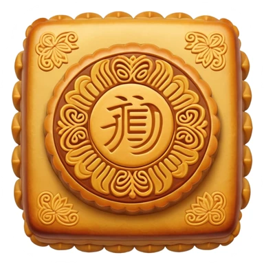 Chinese mooncake with traditional pattern on top, Chinese pastry sticker