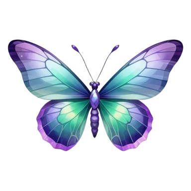 Iridescent Fluorite crystal gemstone butterfly  sticker
