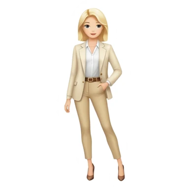 blonde fashion model in a professional full body pose sticker