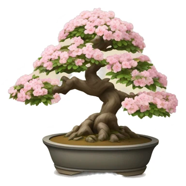 Bonsai blossoming tree in a Japanese village  sticker