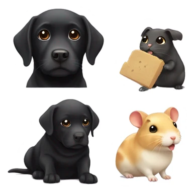 Black Labrador and Little Hamster sticker