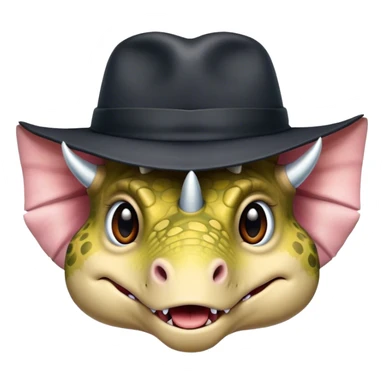 triceratops face with a dark office hat sticker