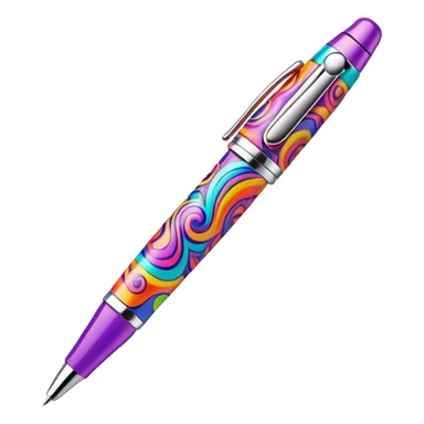3D, psychedelic colored hippie style pen. Pen only  sticker