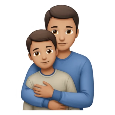 A father hugging his son sticker