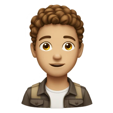 Make a boy white with brown hair with freckles and his eye color is honey sticker