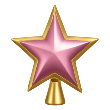 Isolated Realistic metallic pink and gold tree topper. sticker