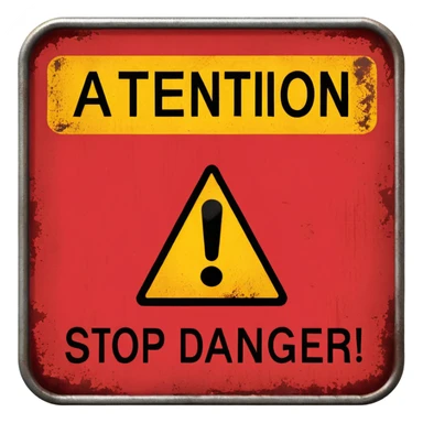 attention stop danger!! entry forbidden sticker