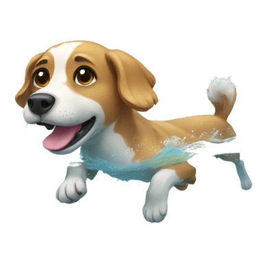 Dog swimming sticker