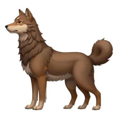 Brown wolf side profile full body facing left  sticker