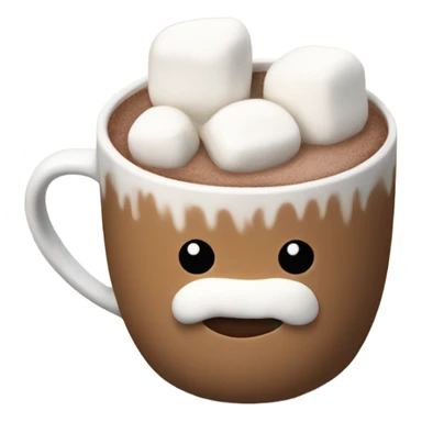 Light brown mug of hot chocolate with marshmallows  sticker