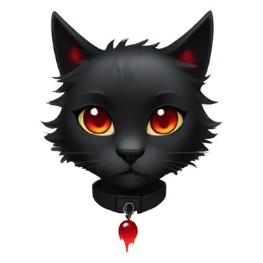 Anthro Edgy Cool Beautiful Black Cat-Fursona with Emo Hair-bangs with Red Streaks sticker