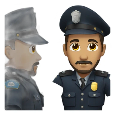 Policemen black beard  sticker