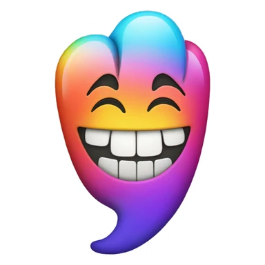 emoji face with multicolored thooth sticker