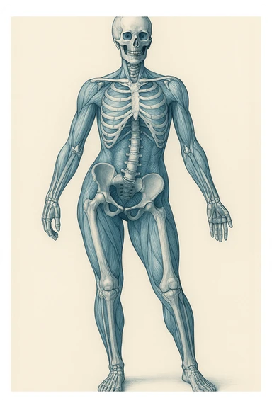 Donna vista anatomicamente con fianchi asimmetrici sticker