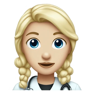blonde nurse blue eyes with black cat sticker