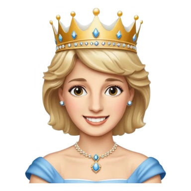 content face, Princess Diana with crown sticker