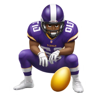 Minnesota Vikings player laying an egg sticker
