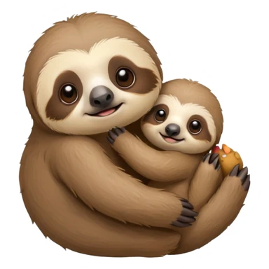 baby sloth with toy sticker