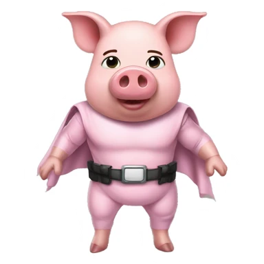 Pig dress super hero mant sticker