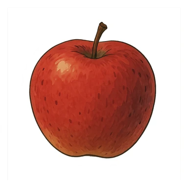 ghibli style red apple sticker