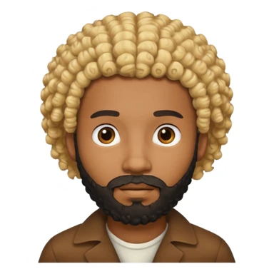 Black man with black beard and curly blond hair sticker