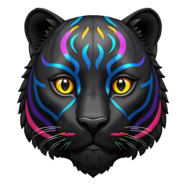 Black panther with colour sticker