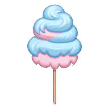 Basic cotton candy on stick with muted colors sticker