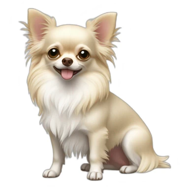 languid chihuahua longcoat white sticker