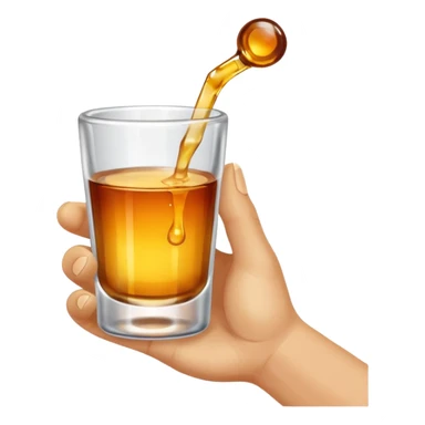 a hand holding a small shot glass sticker