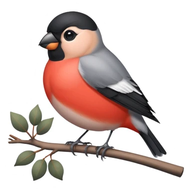 Round and cute bullfinch sticker