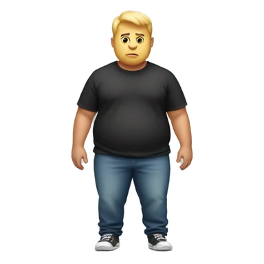 a strong fat boy, full body sticker