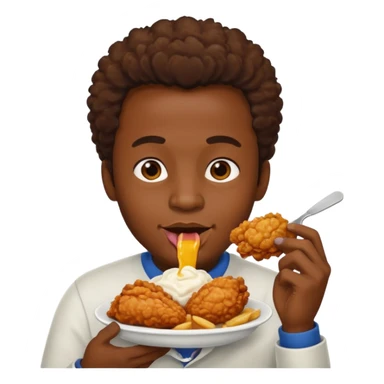 Black guy eating fried chicken  sticker