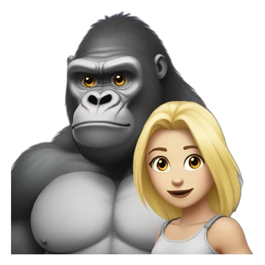 Buff Gorilla with a shy blonde girl sticker