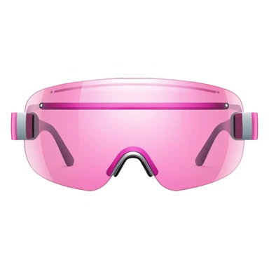 pink tinted shield visor glasses, frameless Y2K style, one continuous lens, futuristic sticker