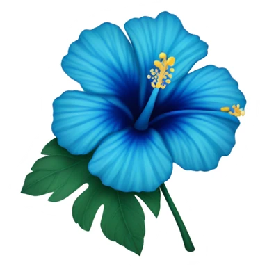 blue hibiscus flower with shades of blue  sticker