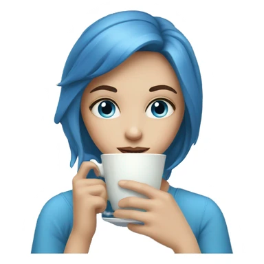 Blue eyed Girl sipping tea sticker
