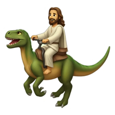 jesus-riding-dino sticker