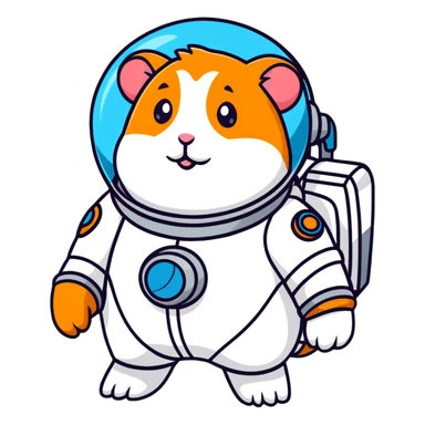 chubby hamster cosmonaut sticker